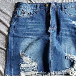 Distressed Jean shorts